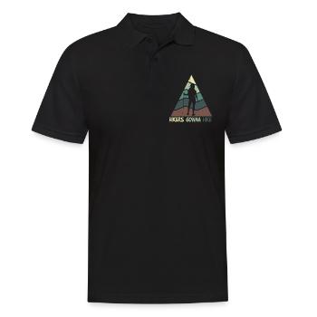 Wandern Wanderung Berg Spazieren Wanderschuhe - Männer Poloshirt - Schwarz - Vorne - Kai (181cm)