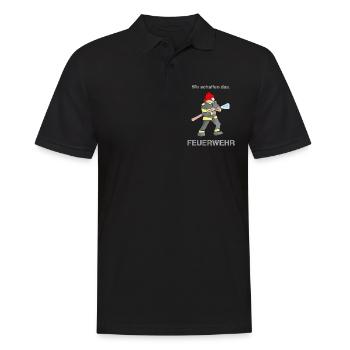 FIREFIGHTER * We can do it. - Men's Polo Shirt - black - Front - Kai (181cm)