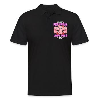 J'adore les cochons cadeau de cochon doux - Polo Homme - noir - Devant - Kai (181cm)