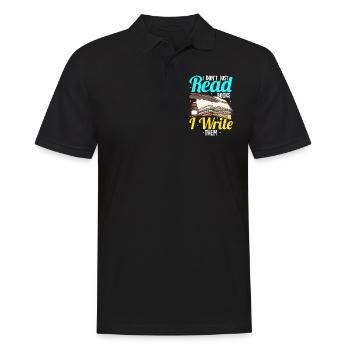 Autor Schriftsteller Bücher Roman Schreiben - Männer Poloshirt - Schwarz - Vorne - Kai (181cm)