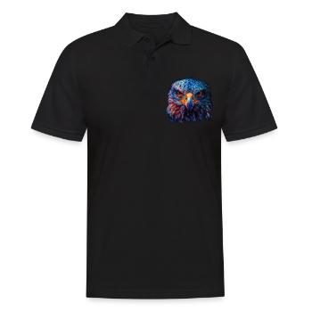 Aigle rouge et bleu : art animalier féroce et vif - Polo Homme - noir - Devant - Kai (181cm)