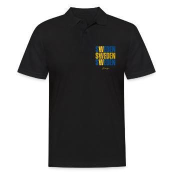Flagge von Schweden, schwedischer Stolz - Männer Poloshirt - Schwarz - Vorne - Kai (181cm)