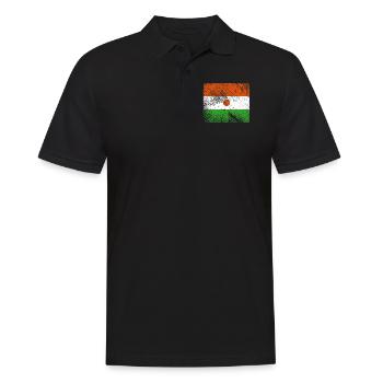 Niger Flagge - Vintage Grunge - Männer Poloshirt - Schwarz - Vorne - Kai (181cm)