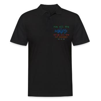Courez tous les kilomètres, buvez tous les chocolats chauds 3 - Polo Homme - noir - Devant - Kai (181cm)