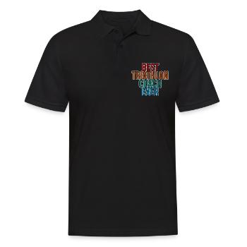 Best Triathlon Coach Ever 3 - Männer Poloshirt - Schwarz - Vorne - Kai (181cm)