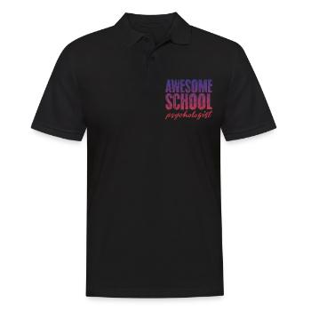 Psychologue scolaire génial 3 - Polo Homme - noir - Devant - Kai (181cm)