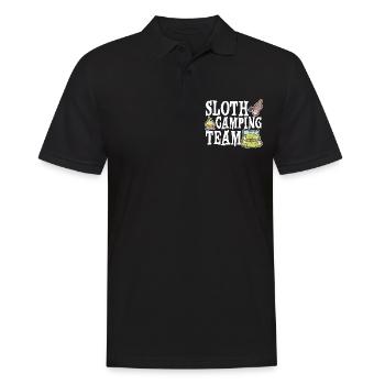 Sloth Camping Team 4 - Männer Poloshirt - Schwarz - Vorne - Kai (181cm)