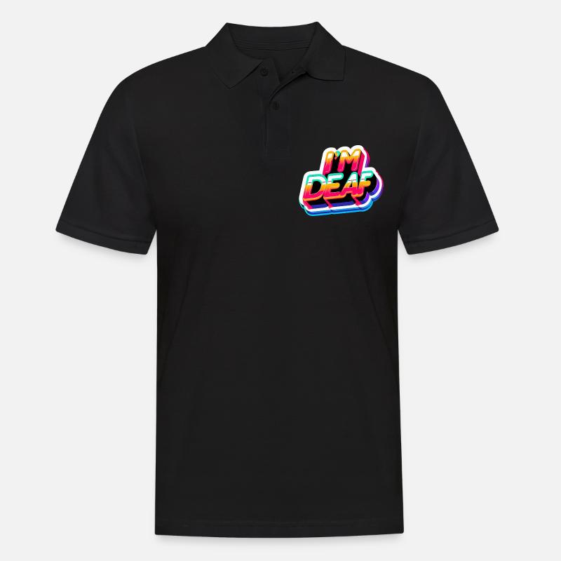 I'm Deaf 45 - Männer Poloshirt - Schwarz