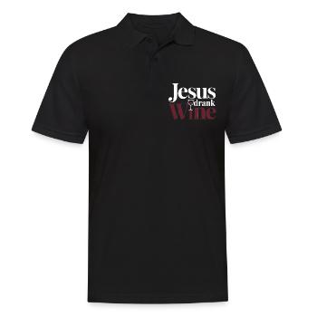 Jesus Drank Wine 6 - Männer Poloshirt - Schwarz - Vorne - Kai (181cm)