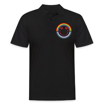 Chemise LGBT Love is Smile - Célébrez la diversité - Polo Homme - noir - Devant - Kai (181cm)