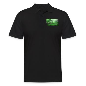 Drapeau de la Saint-Patrick irlandais américain lavé - Polo Homme - noir - Devant - Kai (181cm)