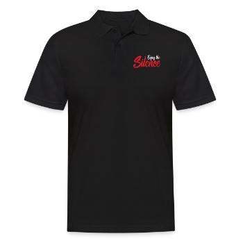 Enjoy the Silence Genieße die Stille - Männer Poloshirt - Schwarz - Vorne - Kai (181cm)