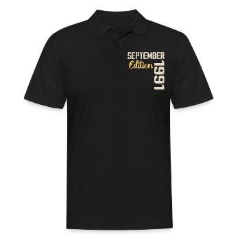 September 1991 - 33rd Anniversary September 1991 - Men's Polo Shirt - black - Front - Kai (181cm)