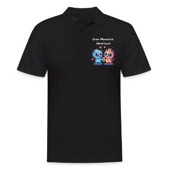 Even Monsters Need Love - Süße Monster - Männer Poloshirt - Schwarz - Vorne - Kai (181cm)