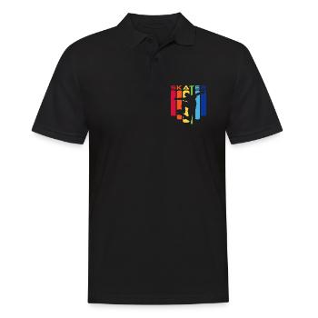 Skater Kids Rainbow Silhouette - Männer Poloshirt - Schwarz - Vorne - Kai (181cm)