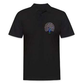 Colorful peacock feather illustration - Men's Polo Shirt - black - Front - Kai (181cm)