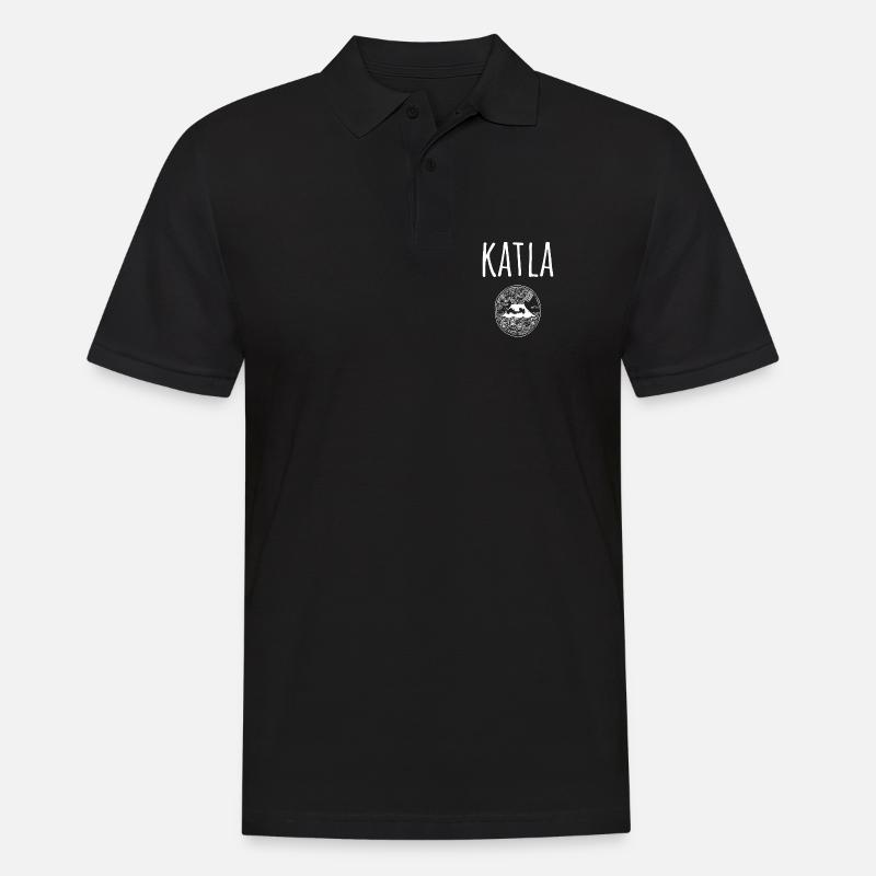 Katla Souvenir Volcano - Men's Polo Shirt - black