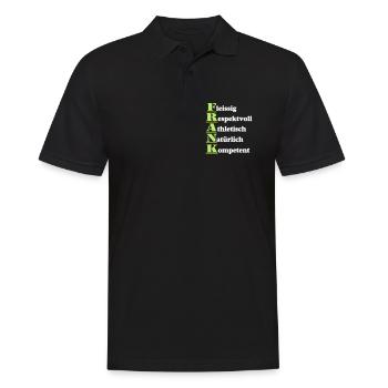 Frank , Vorname,Namensschild,Name,Fun Shirt (25) - Männer Poloshirt - Schwarz - Vorne - Kai (181cm)
