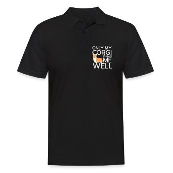 Only My Corgi Knows Me Well - Men's Polo Shirt - black - Front - Kai (181cm)