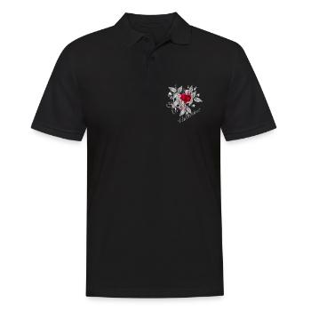 Composition argentée de la Saint-Valentin avec des roses - Polo Homme - noir - Devant - Kai (181cm)