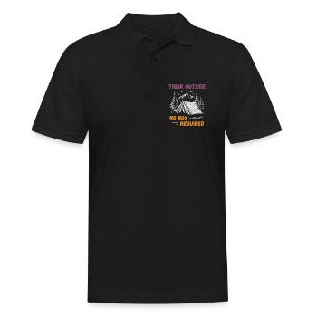 Camping, Randonnée, Forêt - Pensez à l’extérieur - Polo Homme - noir - Devant - Kai (181cm)