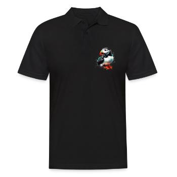 Puffin - Men's Polo Shirt - black - Front - Kai (181cm)