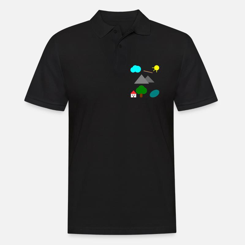 Einfache Landschaft - Männer Poloshirt - Schwarz