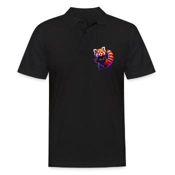 Kleiner Panda - Männer Poloshirt - Schwarz - Vorne - Kai (181cm)