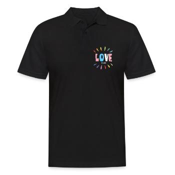 Mois de la fierté LGBT - Love is Love - Polo Homme - noir - Devant - Kai (181cm)