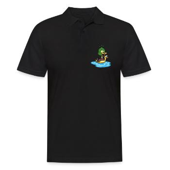 Die Ente, die schwimmen lernt - Männer Poloshirt - Schwarz - Vorne - Kai (181cm)