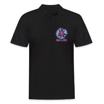 Fleurs Nature Design - Illustration de fleurs sauvages - Polo Homme - noir - Devant - Kai (181cm)