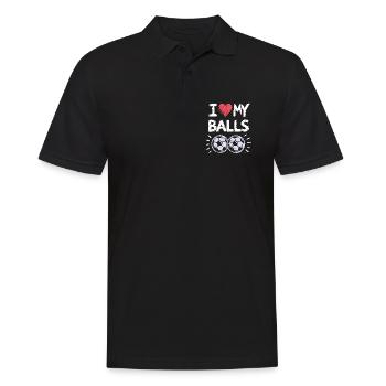 J’adore le design de mes ballons de football - Polo Homme - noir - Devant - Kai (181cm)