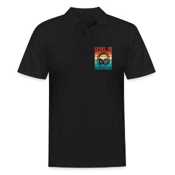 18. Geburtstag Jungen Gamer Level 18 Unlocked - Männer Poloshirt - Schwarz - Vorne - Kai (181cm)
