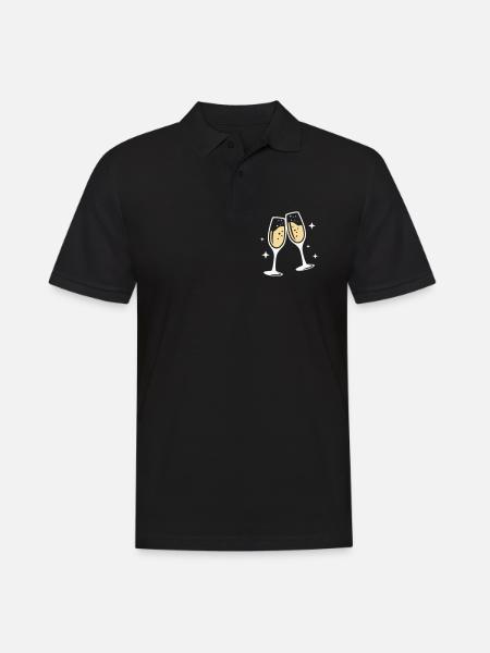 Sektglas Prosecco Sekt Alkohol Prost - Men's Polo Shirt - black