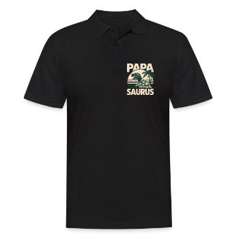 Papa Saurus Rex dinosaure Cadeau de fête des pères - Polo Homme - noir - Devant - Kai (181cm)