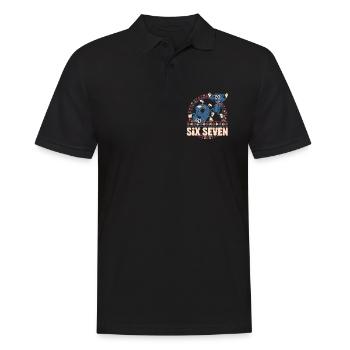 6 7 Sechs Sieben Meme -- Aura Points Kids Gaming - Männer Poloshirt - Schwarz - Vorne - Kai (181cm)