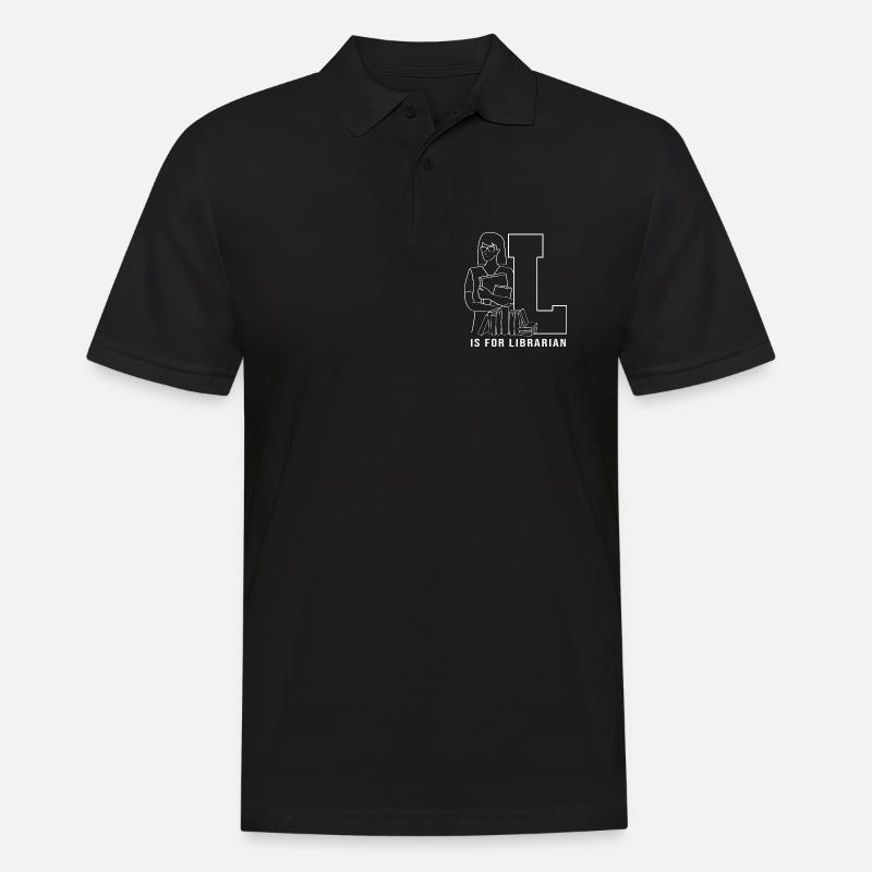 Leseratte Bibliothek Lesen - Männer Poloshirt - Schwarz