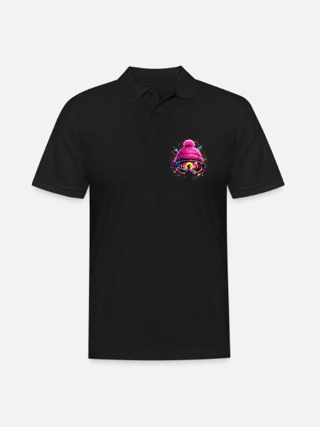 Skifahrer Retro Skibrille Apres Ski Geschenk - Männer Poloshirt - Schwarz
