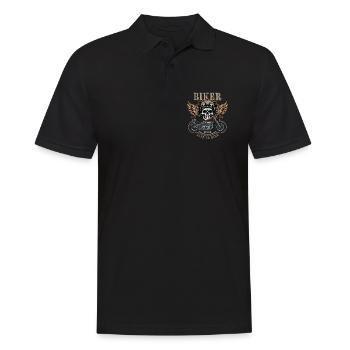 Biker Rules - Since 1955 - Live to Ride - Männer Poloshirt - Schwarz - Vorne - Kai (181cm)