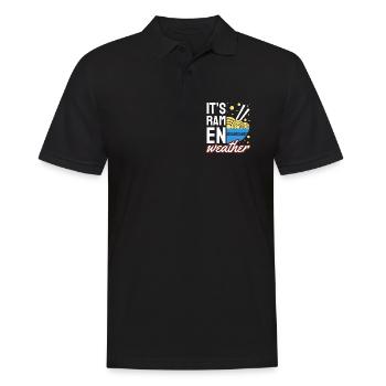 Son amoureux des nouilles chaleureuses pour le temps du ramen - Polo Homme - noir - Devant - Kai (181cm)