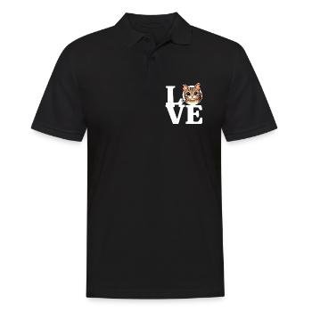LOVE Tabby Cat Cat Lover Funny - Men's Polo Shirt - black - Front - Kai (181cm)