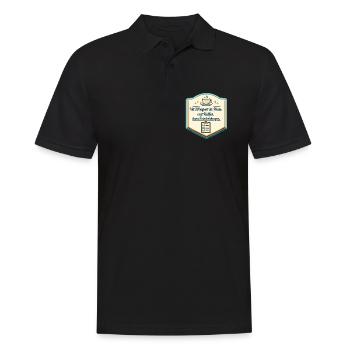 Kaffee zuerst, Entscheidungen danach - Männer Poloshirt - Schwarz - Vorne - Kai (181cm)