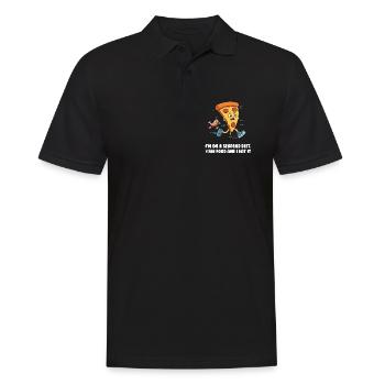 Seafood Diet Wortwitz mit Pizza und Garnele - Männer Poloshirt - Schwarz - Vorne - Kai (181cm)