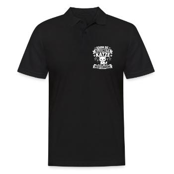 Schon die kleinste Katze ist ein Meisterwerk - Männer Poloshirt - Schwarz - Vorne - Kai (181cm)
