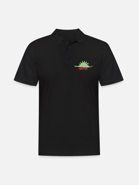 Skateboard Dinosaurs - Skating Brontosaurus - Men's Polo Shirt - black