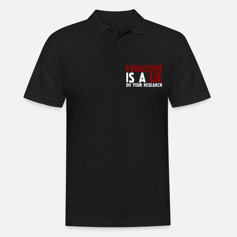 Evolution Is A Lie, Do Your Research - Men's Polo Shirt - black