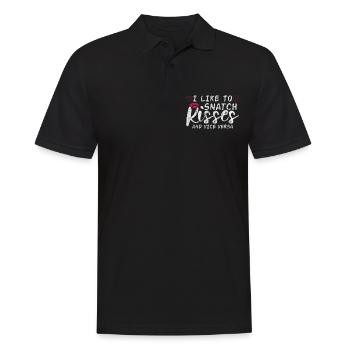 I Like To Snatch Kisses And Vice Versa 3 - Männer Poloshirt - Schwarz - Vorne - Kai (181cm)