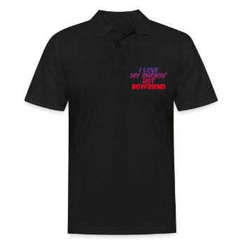 I Love My Smokin' Hot Boyfriend 3 - Männer Poloshirt - Schwarz - Vorne - Kai (181cm)