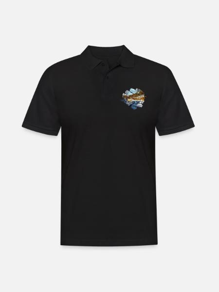 Winter landscape Christmas - Men's Polo Shirt - black