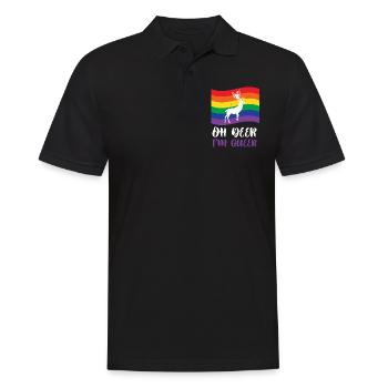 LGBT Bi CSD Rainbow Gay Pride Lesbian LGBTQ Outfit - Men's Polo Shirt - black - Front - Kai (181cm)